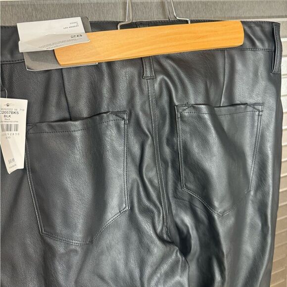 Kancan Slit Leg Faux Leather Flare Leg Pants NWT 28 - Picture 11 of 12